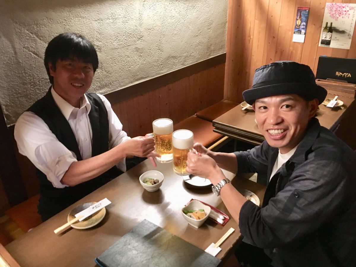 博多で友人と乾杯！！